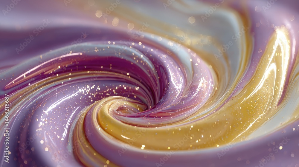Aufkleber vibrant abstract swirl with soft colors and shimmering bubbles.