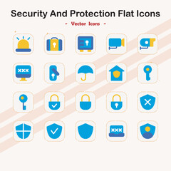 Security and Protection Flat Icons