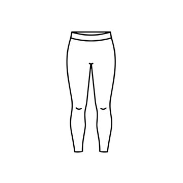 black leggings outline on white clip art preview