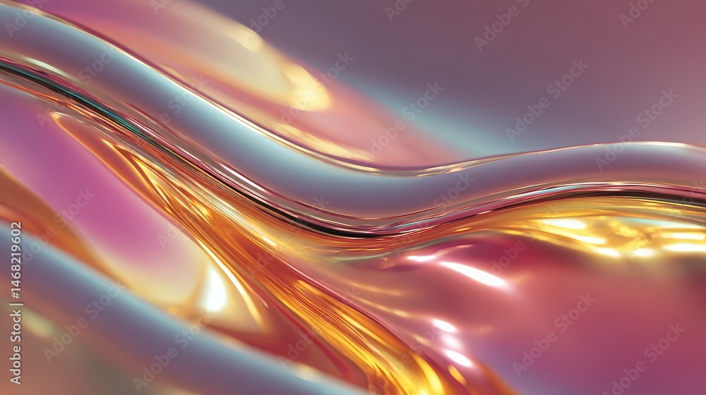 Poster abstract flowing waves with vibrant colors and smooth gradients.