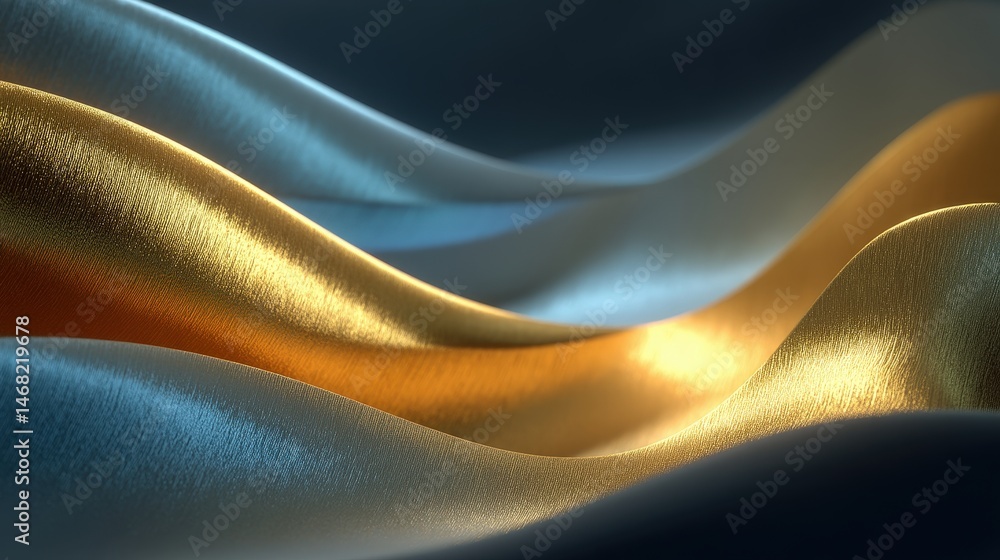 Poster abstract waves in soothing colors create a serene, modern design element.