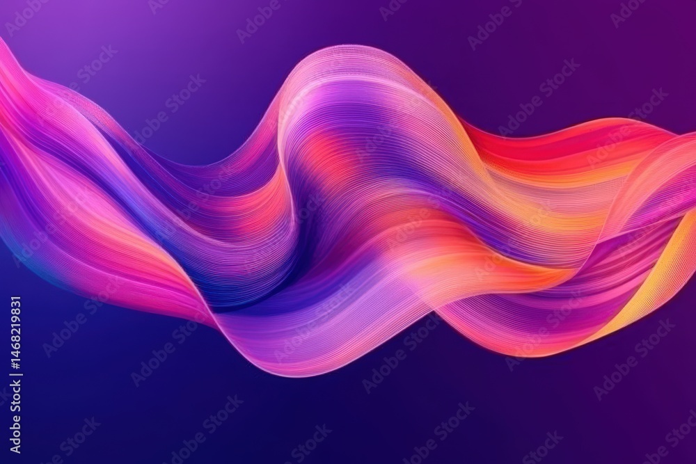 Poster abstract fluid forms in vibrant color gradients.