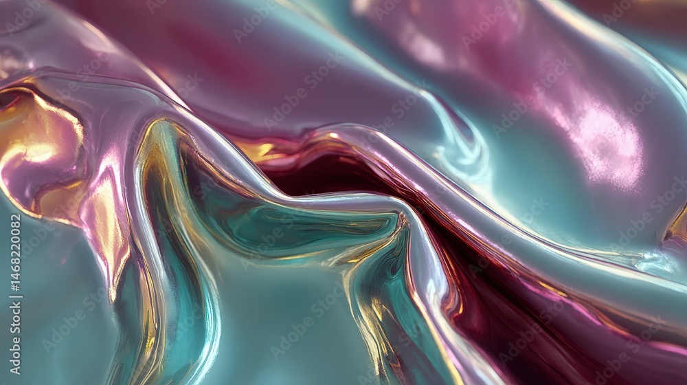 Poster abstract colorful waves with a glossy finish create a mesmerizing fluid effect.