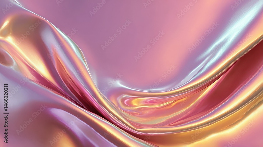 Aufkleber abstract wave pattern in soft pastel colors with a glossy finish.