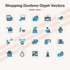 Shopping Duotone Glyph Vector Icons