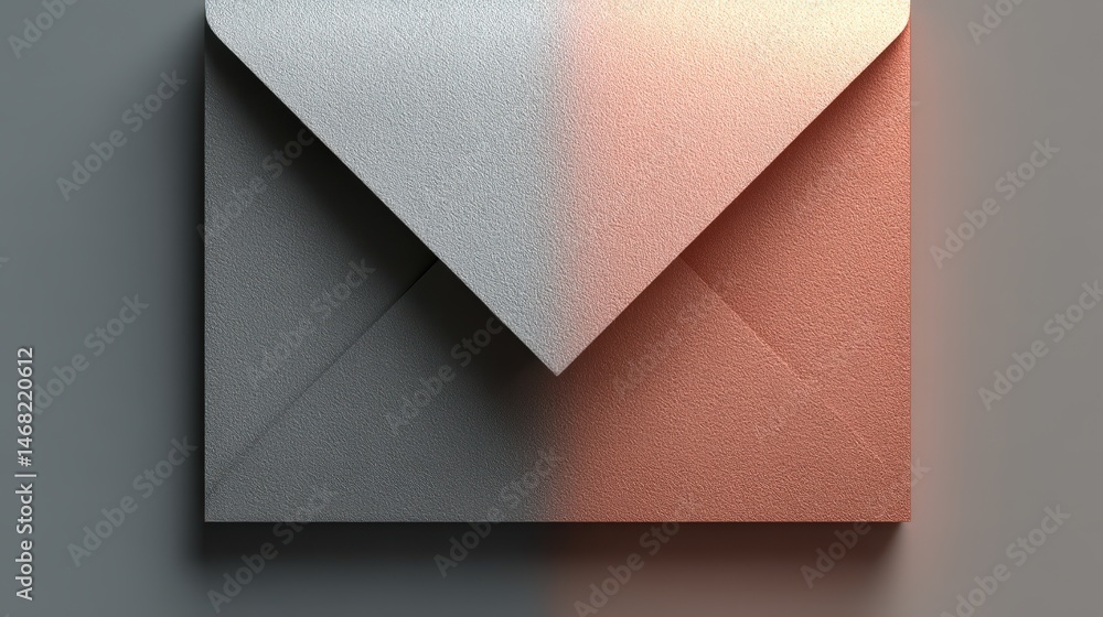 Poster metallic envelope with a textured design on a smooth background.