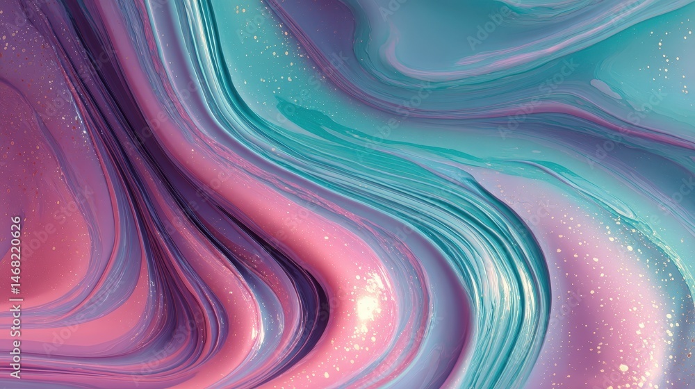 Poster abstract flowing design with vibrant colors and textures.