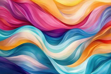 Obraz premium Vibrant abstract design of swirling colorful ribbons.