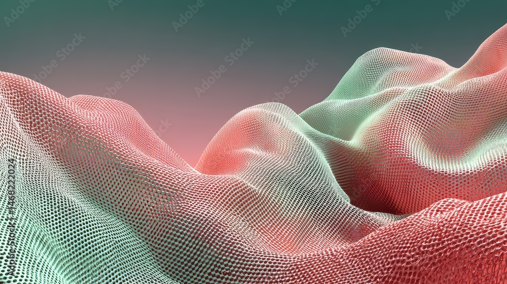 Poster abstract mesh landscape with soft gradients and flowing lines.