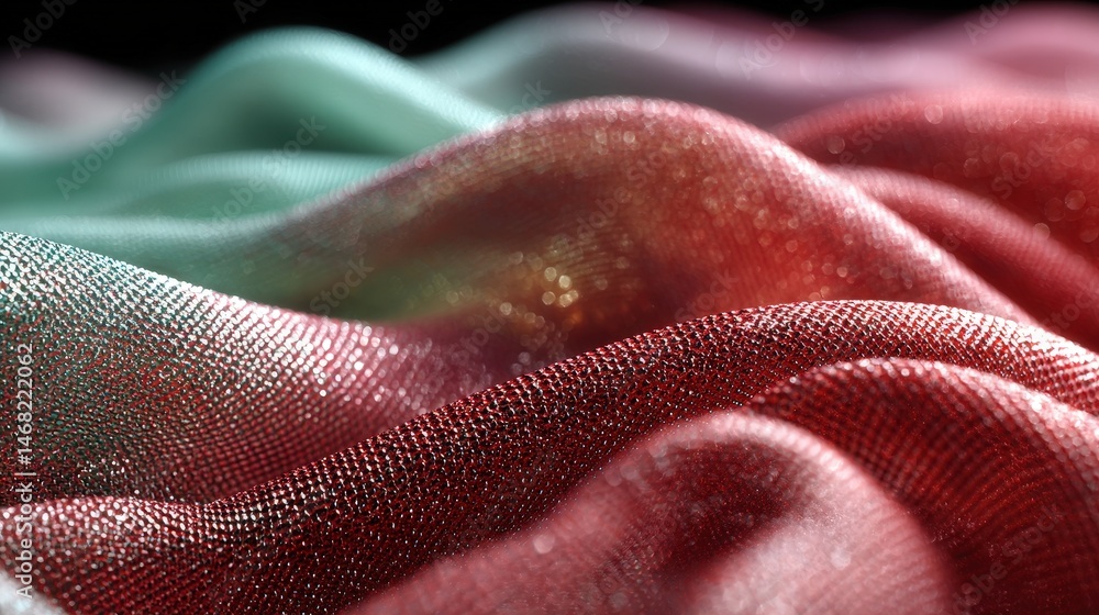 Poster abstract colorful waves with intricate textures and patterns against a dark background.
