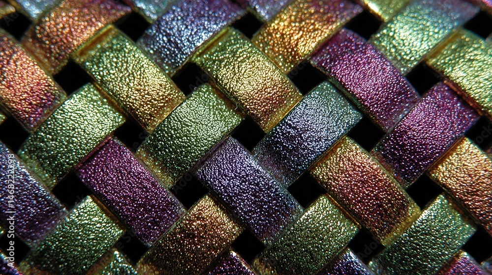 Poster woven texture with intricate patterns and a glossy finish.