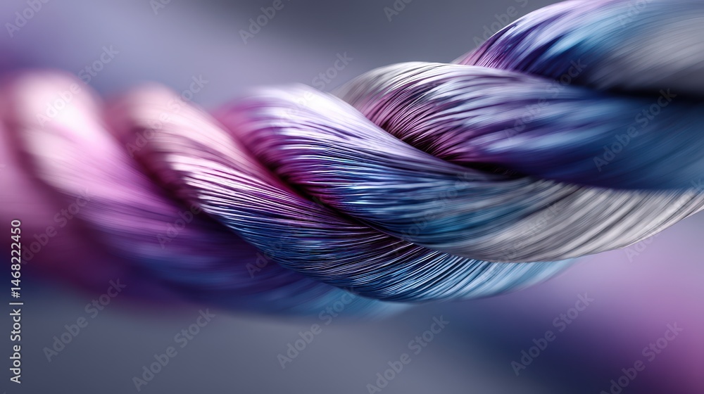 Aufkleber abstract colorful rope twisting in a fluid motion against a gradient background.