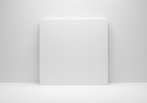 Minimalist White Podium 3D Render in Studio Corner for Product Display and Presentations