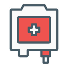 Obraz premium blood bag. This is a vector single icon with a filled outline style. Suitable for any purpose, such as website design, mobile app design, logo design, pattern design, etc.