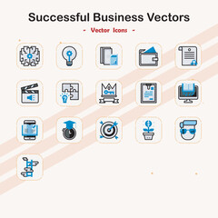 Successful Business Concepts Illustrated with Icons