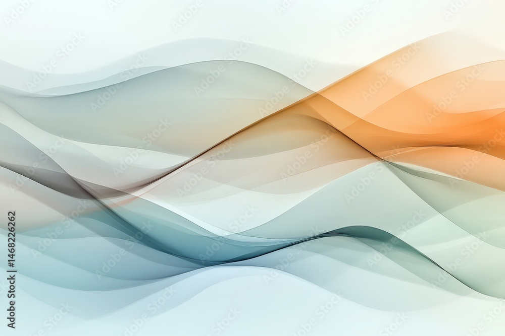 Poster abstract design of flowing lines and soft colors.