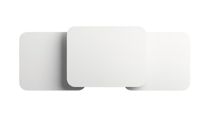 Three Blank Square Cards Mockup with Soft Shadows for Branding and Design Projects