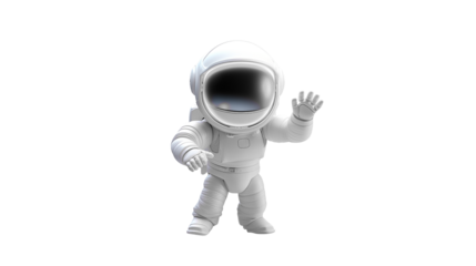 Adorable 3D Render of a Friendly Astronaut Waving a Greeting 