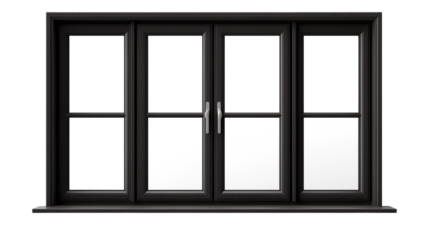 Elegant Black Window Frame Design with Four Panes for Home Improvement Projects