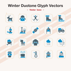 Winter Duotone Glyph Vector Icons