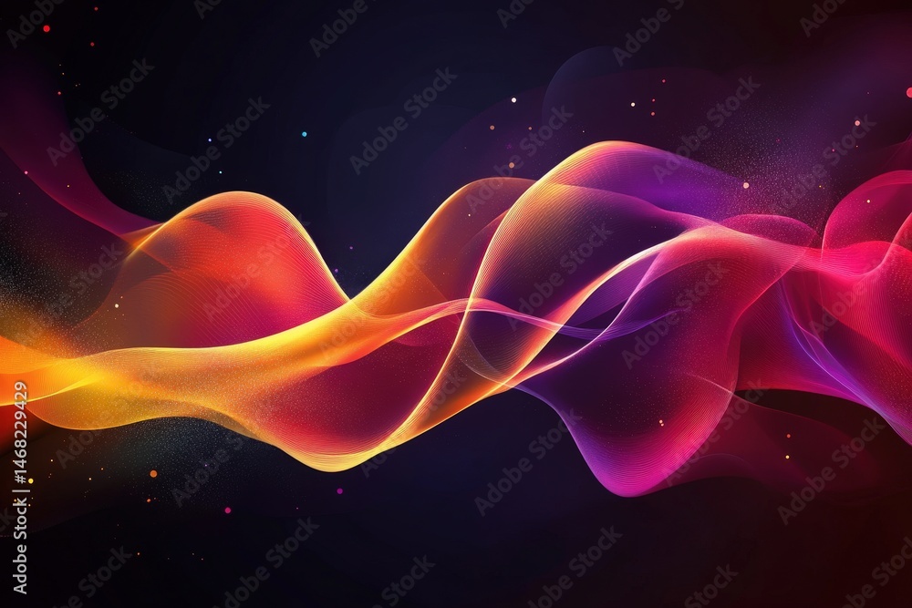 Poster abstract design with vibrant color waves.