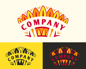 South America vibe Logo with drum and ornament. Suits for Mexican party or Music Festival 