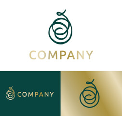 Spiral Elegant Logo. Editable stroke