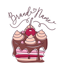 Cake Logo. Editable stroke