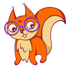 Smart Squirrel wearing glasses Logo Mascot. 