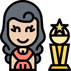 actress illustration on a white background    