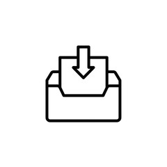 Obraz premium Download inbox icon in black outline style