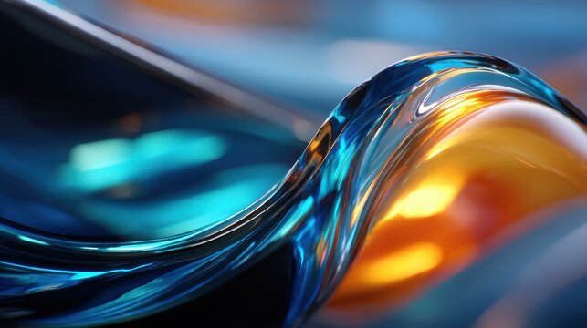 A vibrant blend of blue and orange shapes creates a captivating abstract background for presentations and eLearning content.