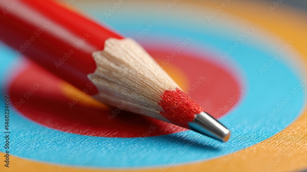 Poster a dart striking a graph, symbolizing precision and datadriven decisions in a vibrant stock image sty