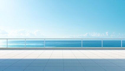 Tranquil ocean view balcony