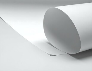Abstract White Paper Curves Minimalist Swirls, Soft Light, Elegant Design