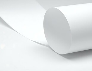 White Paper Roll, Abstract Texture, Minimalist Design, Clean Background, Smooth Surface, Soft Light,
