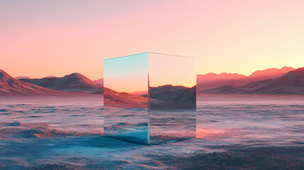 reflective metallic cube