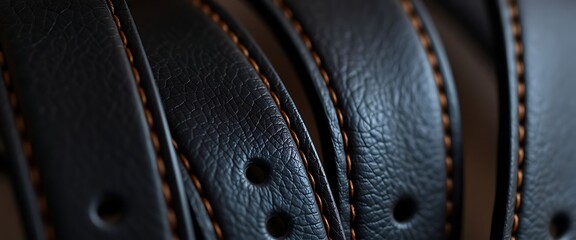 Fototapeta premium close up of a black leather seat