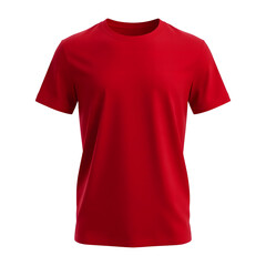 Red Plain T-Shirt Mockup Front View on Transparent Background