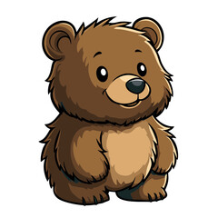 Fototapeta premium Cute cartoon bear icon designed in a simple flat style for fun and playful applications suitable for children