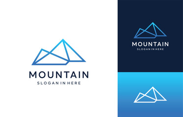 Digital Mountain Electronic Peak Circuit Technology Chip Network System Smart Vector Logo Design