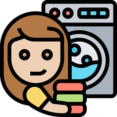 laundry illustration on a white background     