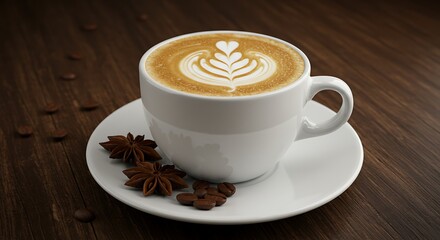 Fototapeta premium Coffee Capture with Rustic Warm Aesthetic
