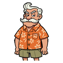 vector illustration of an old man