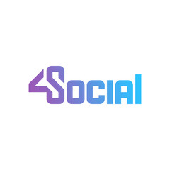 Modern 4Social Logotype with Gradient Effect