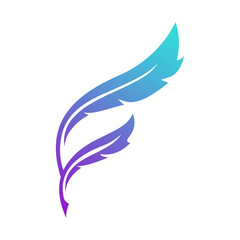 Obraz premium Abstract Feather Wing Elegant Creative Logo Design