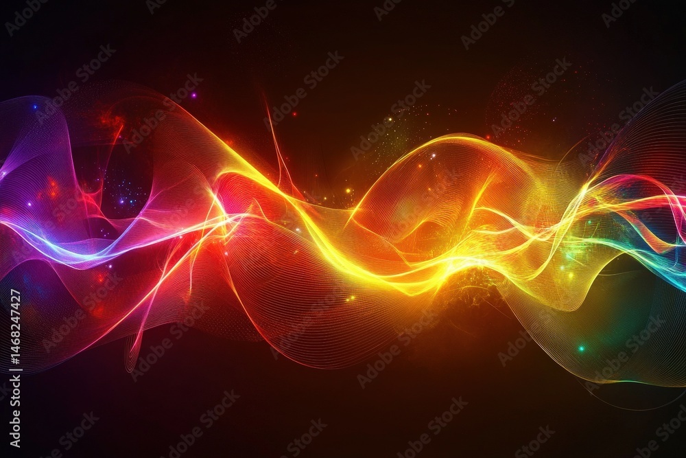 Aufkleber dynamic abstract design with vibrant colors and flowing lines.