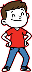 simple illustration of a happy boy