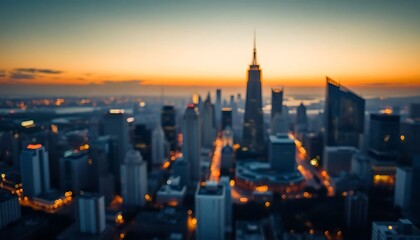 Obraz premium aerial view of a city at night