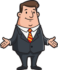 Obraz premium cartoon businessman with arms crossed